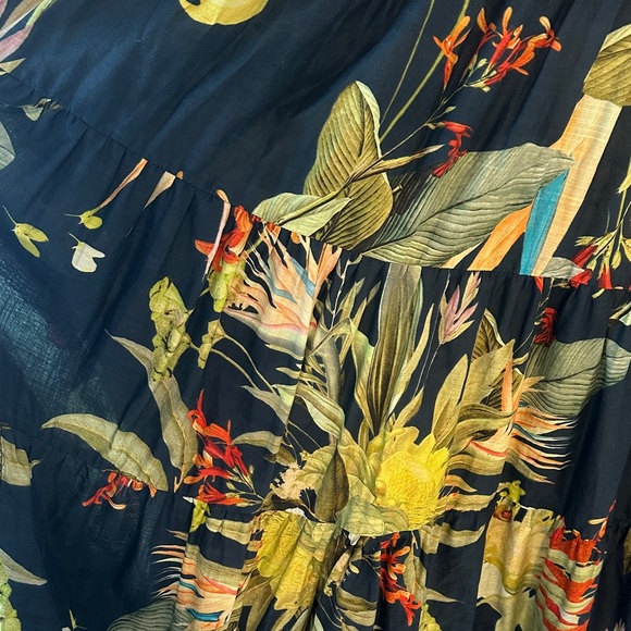 Anthropologie Floral Maxi Dress - Navy and Yellow - Picture 3 of 3